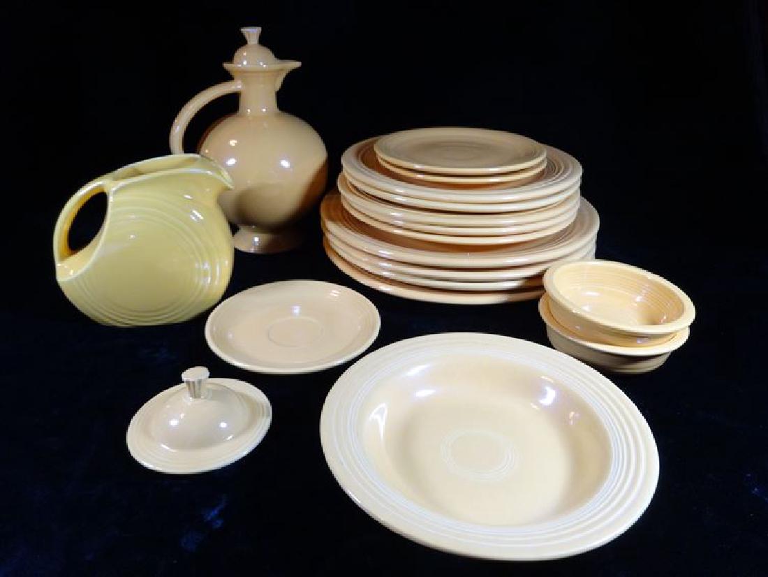 18 PC VINTAGE YELLOW FIESTA WARE, INCLUDES PITCHER, (1 of 8)