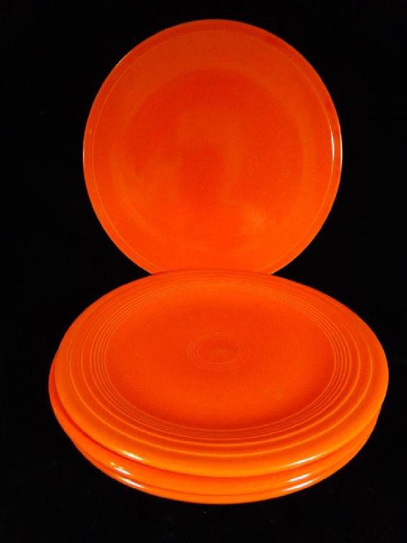 4 PC VINTAGE ORANGE FIESTA WARE, INCLUDES THREE 10.5" (1 of 5)