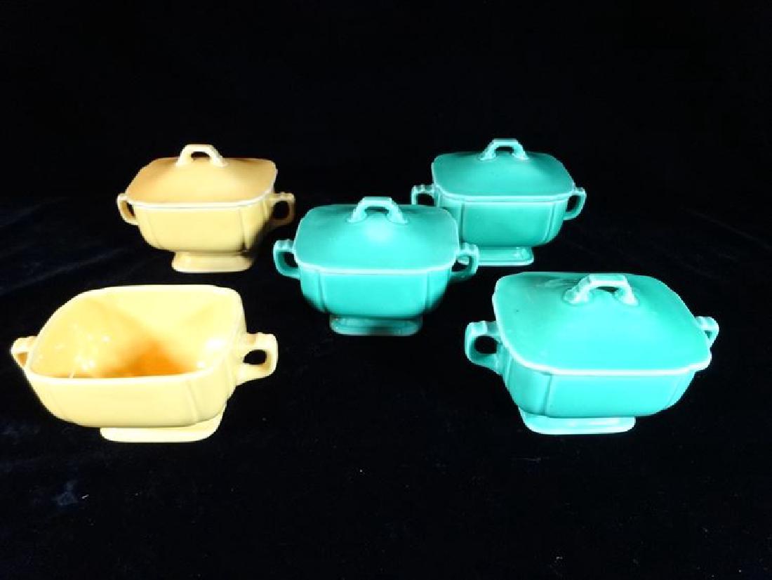 6 VINTAGE HOMER LAUGHLIN SUGAR BOWLS, RIVIERA PATTERN, (1 of 5)