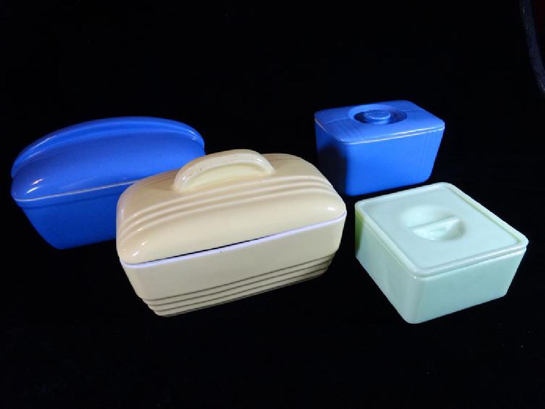 4 VINTAGE CERAMIC REFRIGERATOR BOXES WITH LIDS, CIRCA (1 of 8)