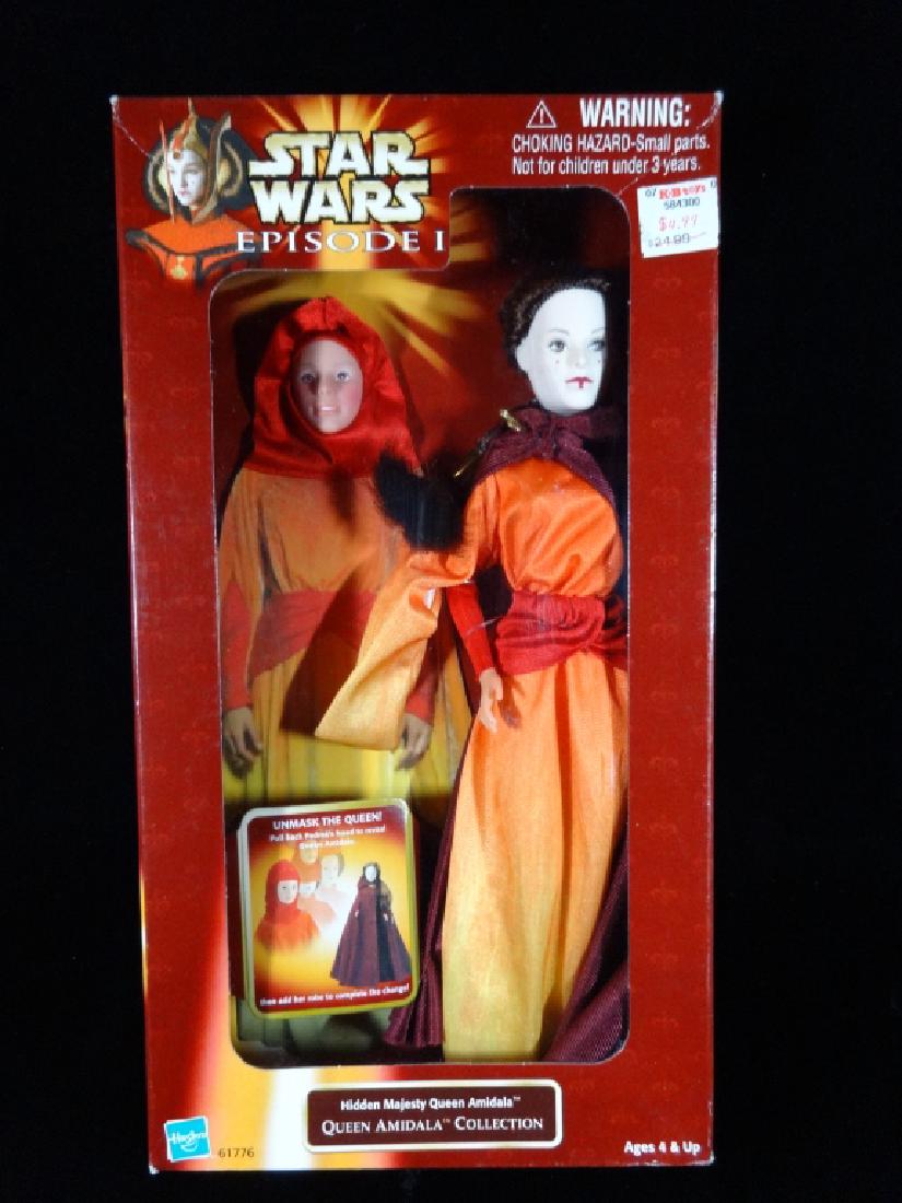 HASBRO STAR WARS I QUEEN AMIDALA ACTION FIGURE, IN: HASBRO STAR WARS I QUEEN AMIDALA ACTION FIGURE, IN ORANGE ROBES, WITH ORIGINAL BOX, VERY GOOD CONDITION, 13" X 9" X 3", SKU531