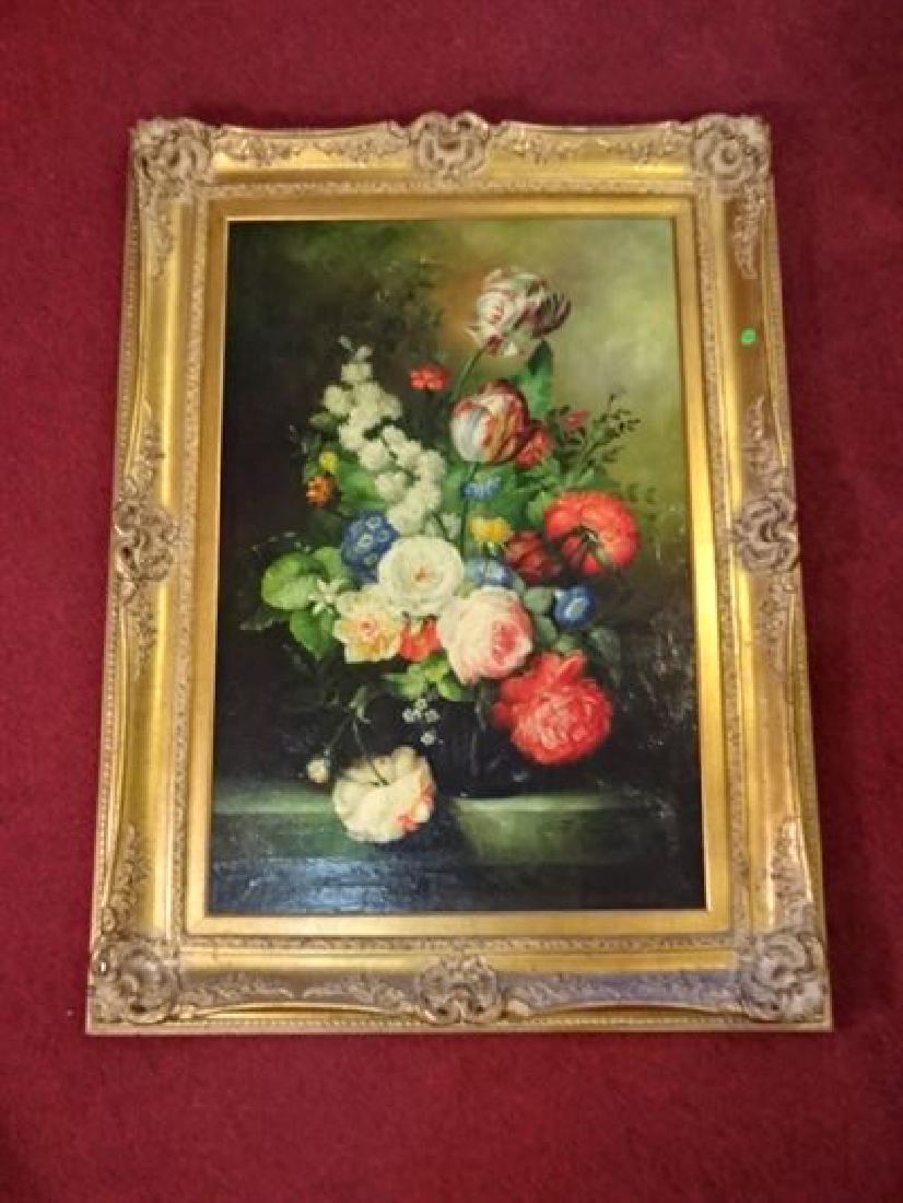 LARGE J. MARGARETTE OIL ON CANVAS PAINTING, 19TH C. (1 of 7)