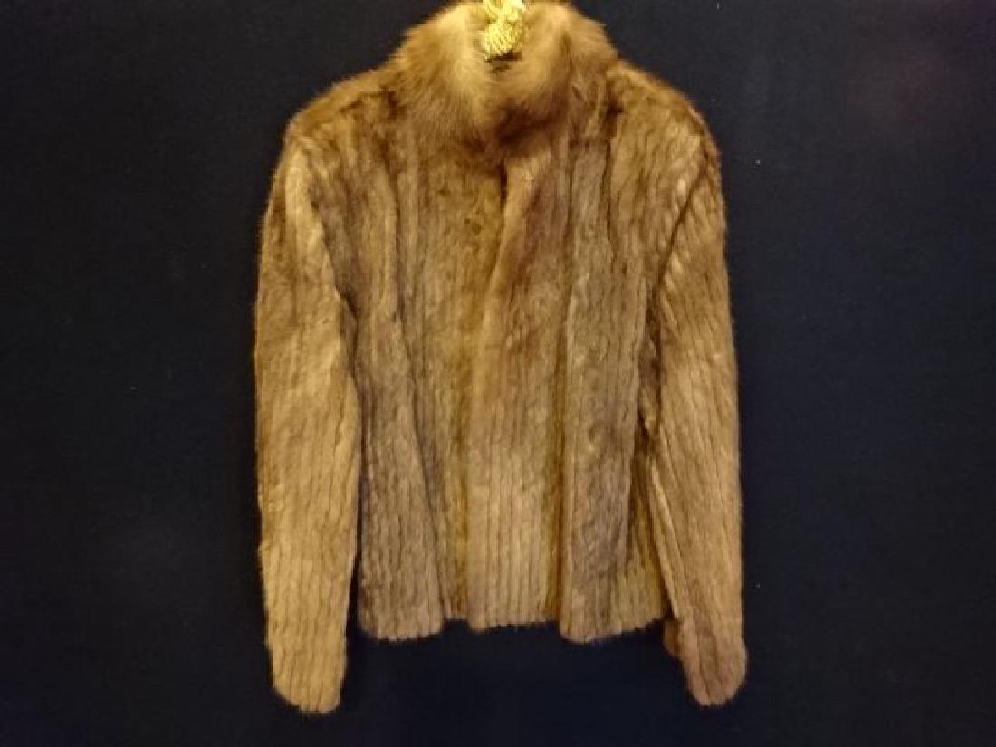 LADIES SAGA MINK COAT, WAIST LENGTH, SIZE LARGE, VERY (1 of 8)