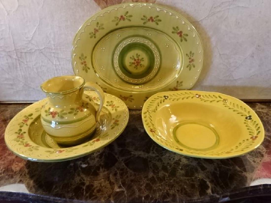 4 PC HAND PAINTED ITALIAN CERAMIC SERVEWARE, INCLUDES (1 of 9)