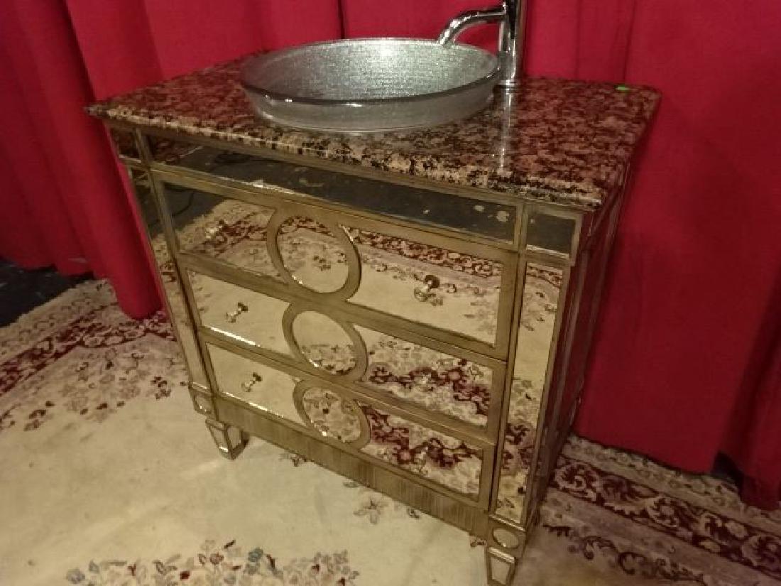 VENETIAN STYLE MIRRORED BATH CABINET WITH SINK AND (1 of 8)