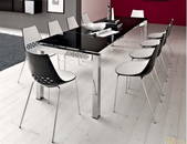 9 PC CALLIGARIS ITALIAN DINING SET WITH EXPANDABLE