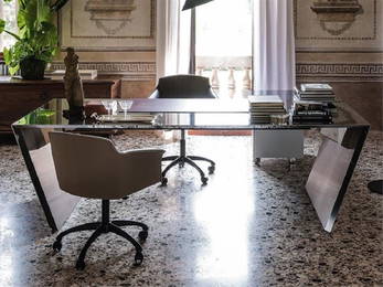 CATTELAN ITALIA VEGA DESK BY GIORGIO CATTELAN, POLISHED