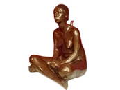 JIM HILL HEAVY BRONZE SCULPTURE, SEATED WOMAN WITH