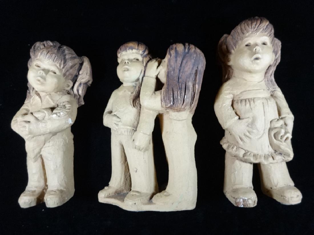 3 PC LEE BORTIN POTTERY FIGURINES, APPROX 9" X 3" & 9" (1 of 6)