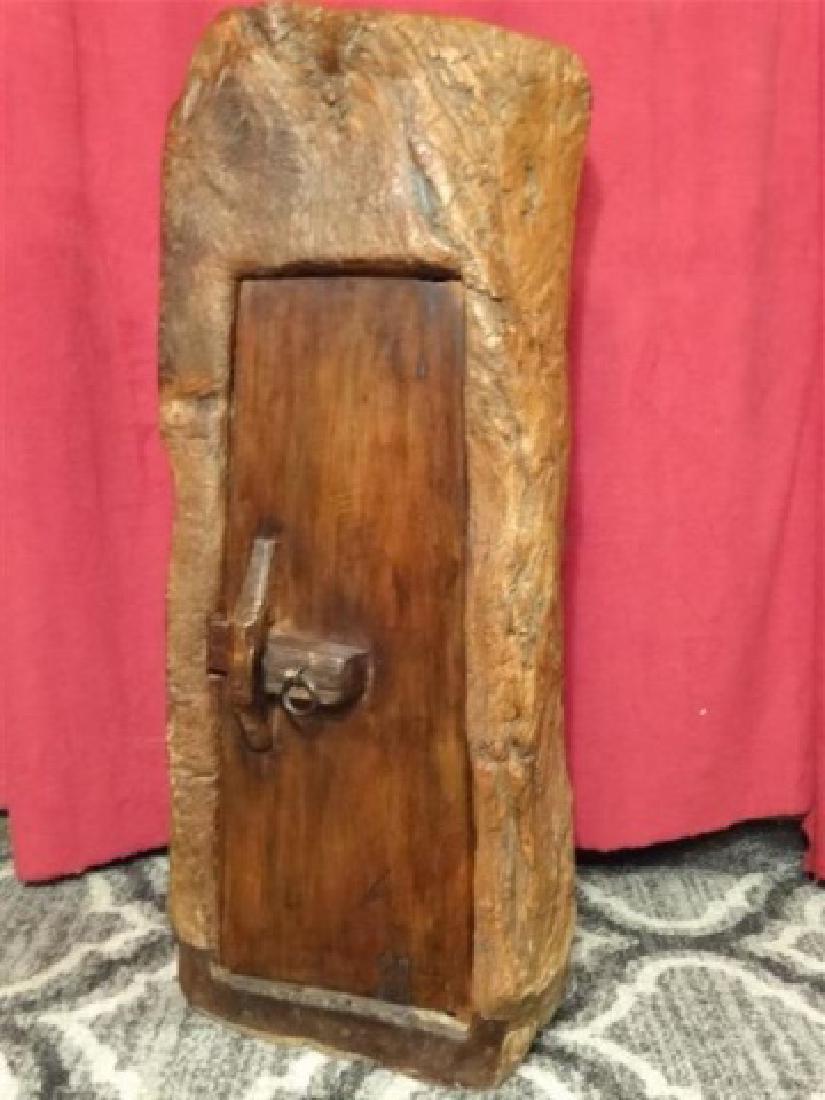 NATURAL TREE TRUNK CABINET, SINGLE DOOR WITH INTERIOR (1 of 6)