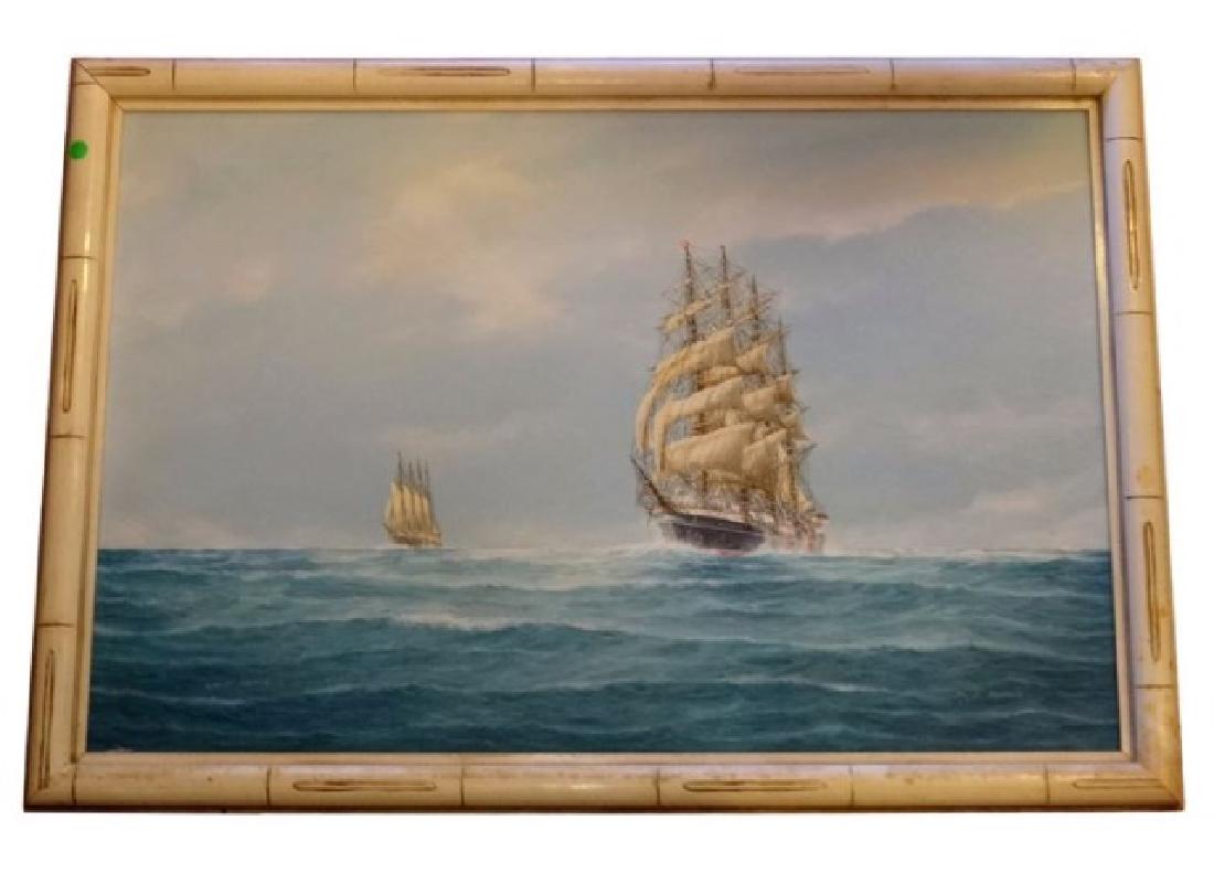 J. ARNOLD OIL ON CANVAS MARITIME PAINTING, "GREAT (1 of 10)