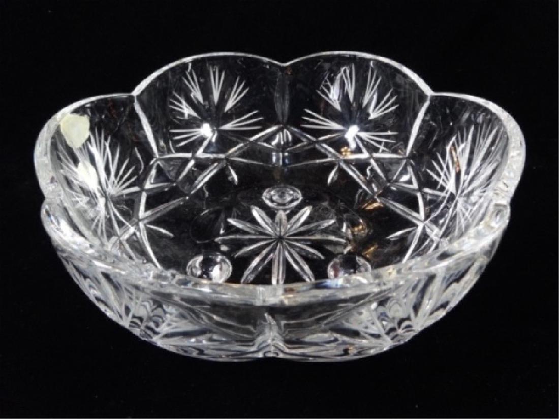 FOOTED CUT CRYSTAL BOWL, APPROX 5" X 9" (1 of 3)