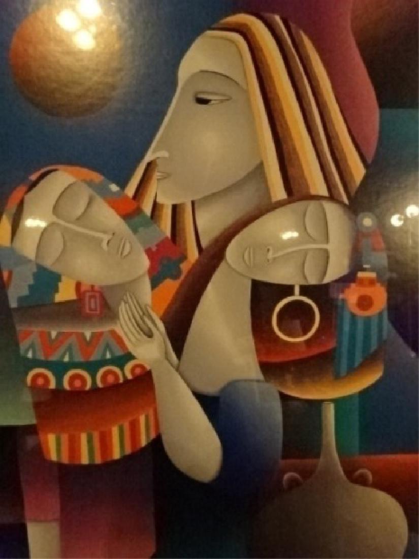 ALFREDO LINARES SIGNED LITHOGRAPH, ABSTRACT FIGURAL (1 of 4)