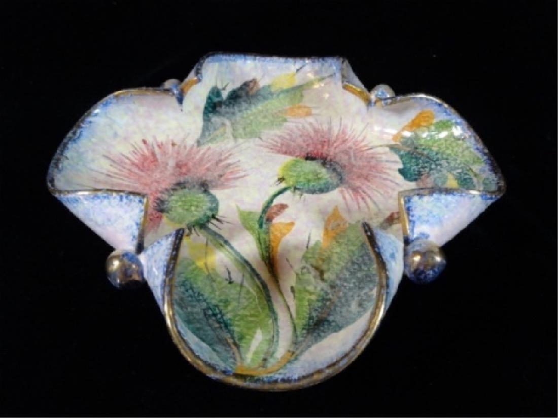 ITALIAN HAND PAINTED CERAMIC DISH, FLORAL THISTLE (1 of 5)