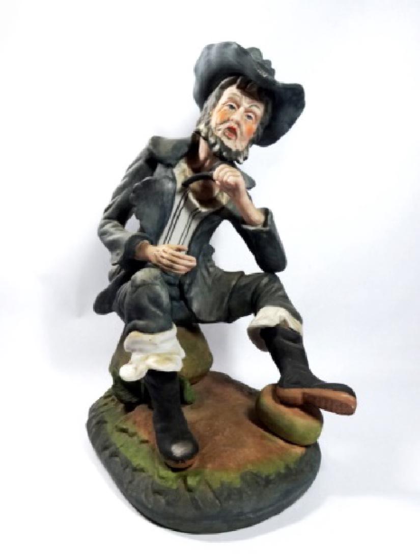 CERAMIC FIGURINE, SEATED MAN WITH PIPE, APPROX 10.5"H (1 of 7)