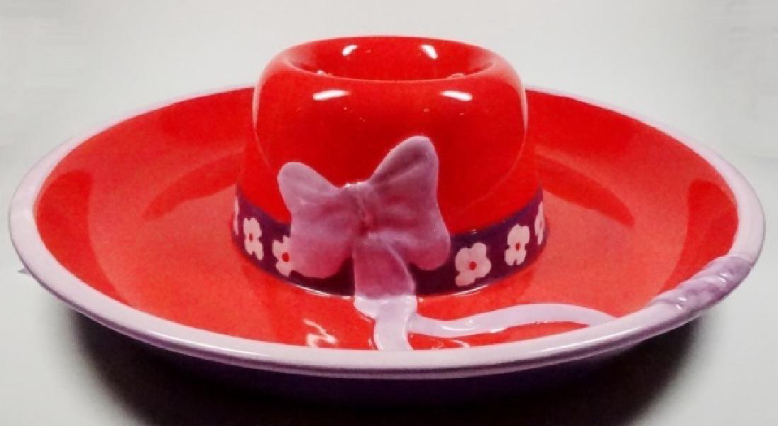 CHIP & DIP SERVEWARE, HAT SHAPED, APPROX 14" DIAMETER: CHIP & DIP SERVEWARE, HAT SHAPED, APPROX 14" DIAMETER