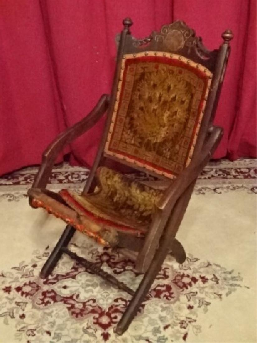 19TH C. VICTORIAN FOLDING CHAIR, FRAME IN VERY GOOD (1 of 5)
