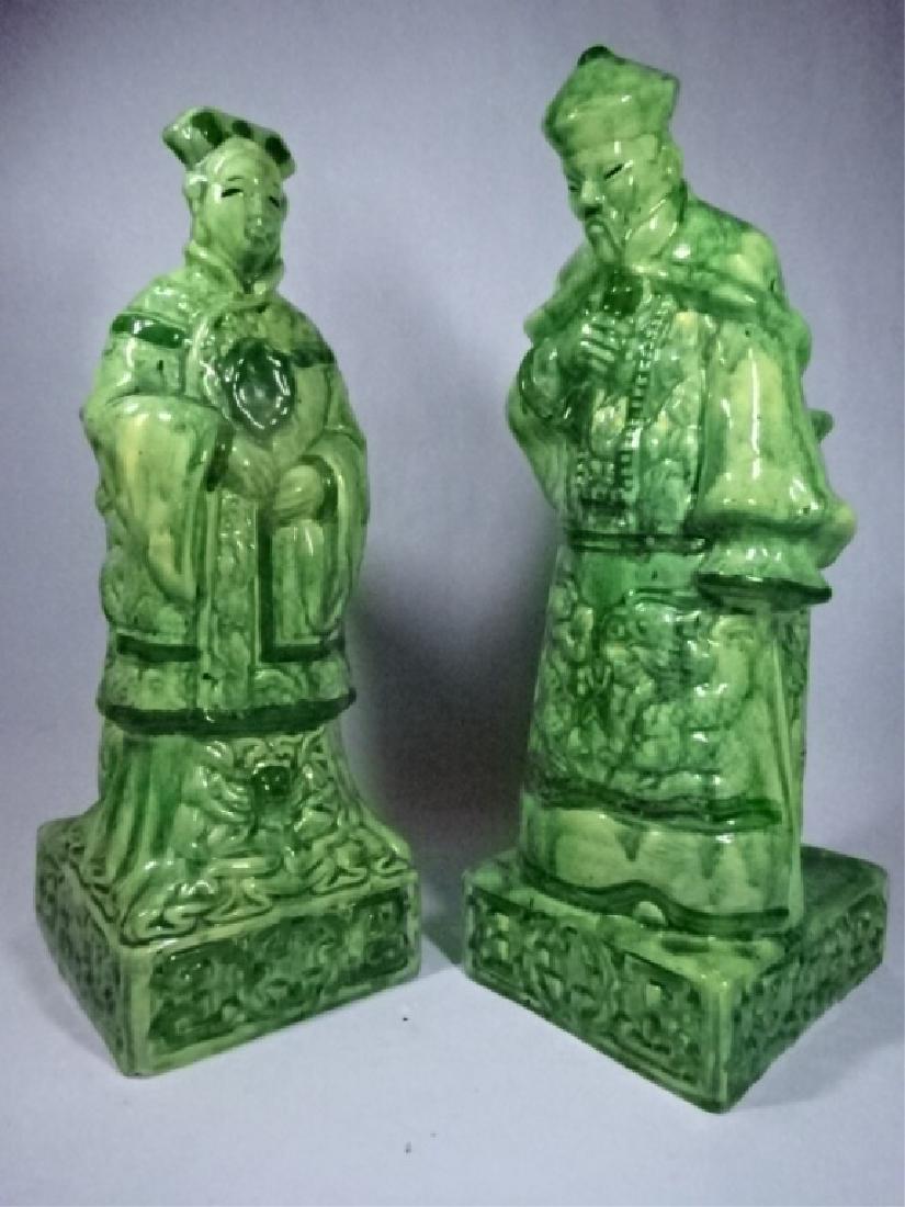 2 CHINESE PORCELAIN TABLE LAMP BASES, MAN AND WOMAN (1 of 8)