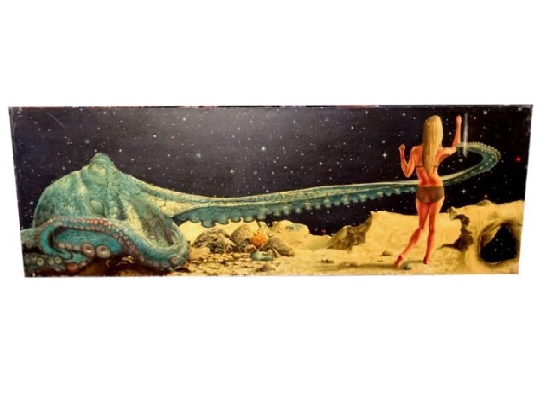 HUGE 6 FT BJ NARTKER OIL ON CANVAS PAINTING, FANTASY (1 of 7)