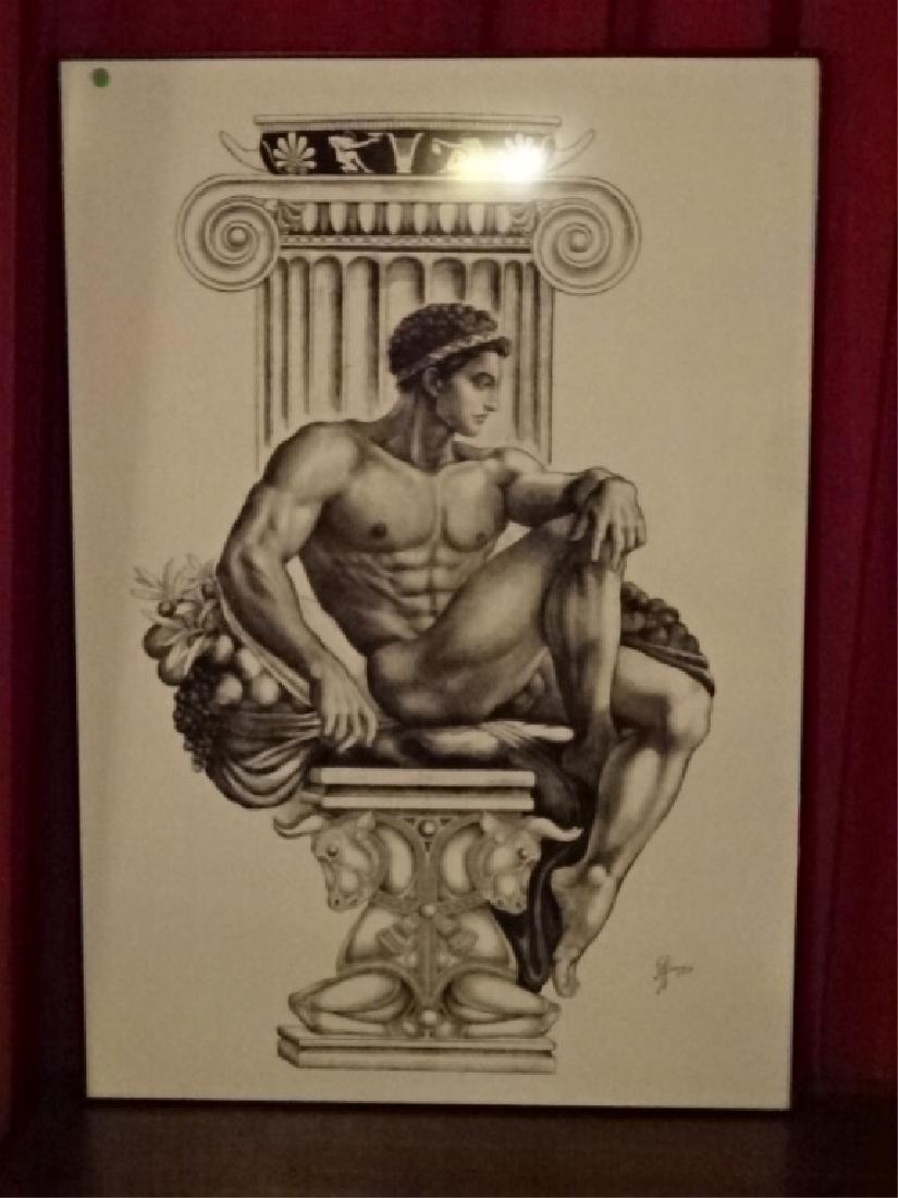 LARGE ALBERT CARUS PRINT, DEPICTING GREEK GOD APOLLO, (1 of 6)
