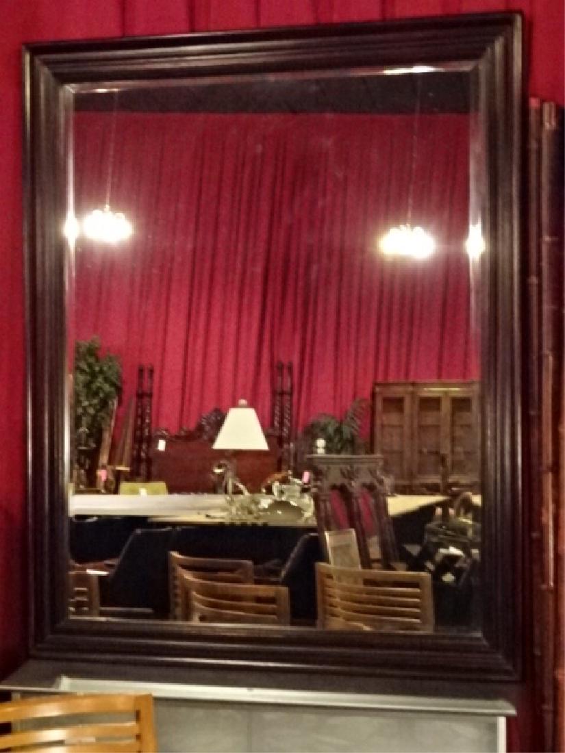 LARGE WOOD FRAME MIRROR, DARK CHERRY FINISH, VERY GOOD (1 of 2)
