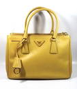 PRADA PURSE / HANDBAG, YELLOW LEATHER, WITH OPTIONAL