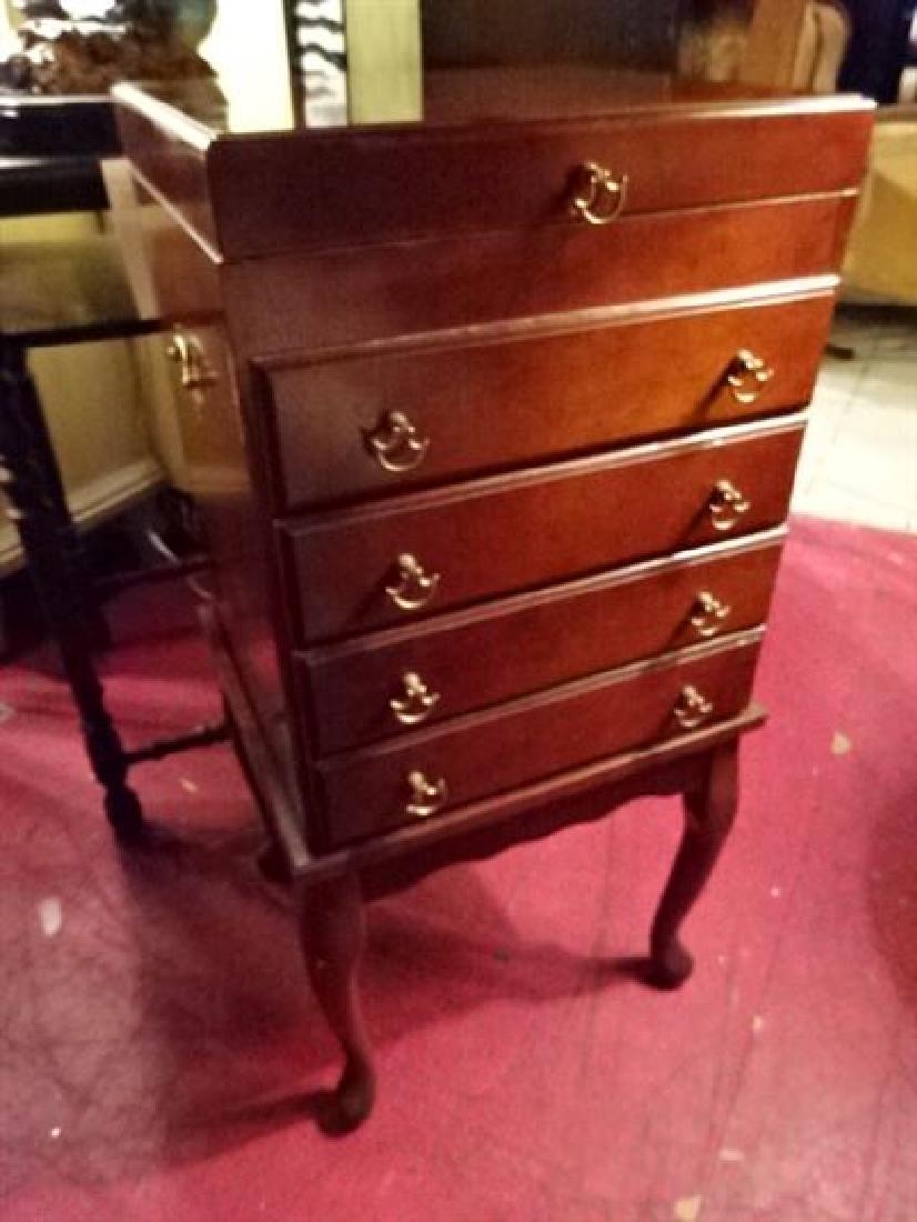 QUEEN ANNE STYLE SILVER CHEST, 4 DRAWERS WITH FLIP TOP, (1 of 5)