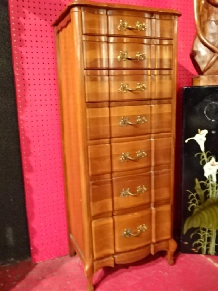 SANFORD LOUIS XVI CHERRY WOOD 7 DRAWER CHEST, BRASS (1 of 5)