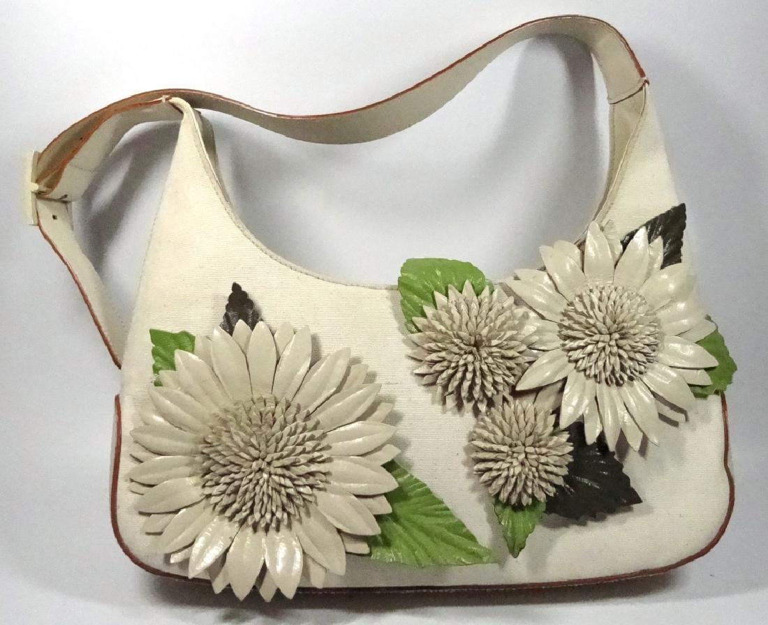 SALVATORE FERRAGAMO PURSE / HANDBAG, LIGHT BEIGE LINEN (1 of 9)