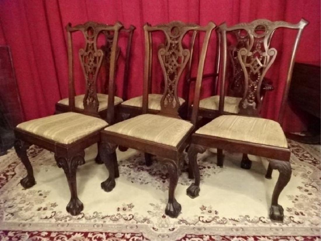 6 ANTIQUE CHIPPENDALE STYLE MAHOGANY DINING CHAIRS (1 (1 of 6)