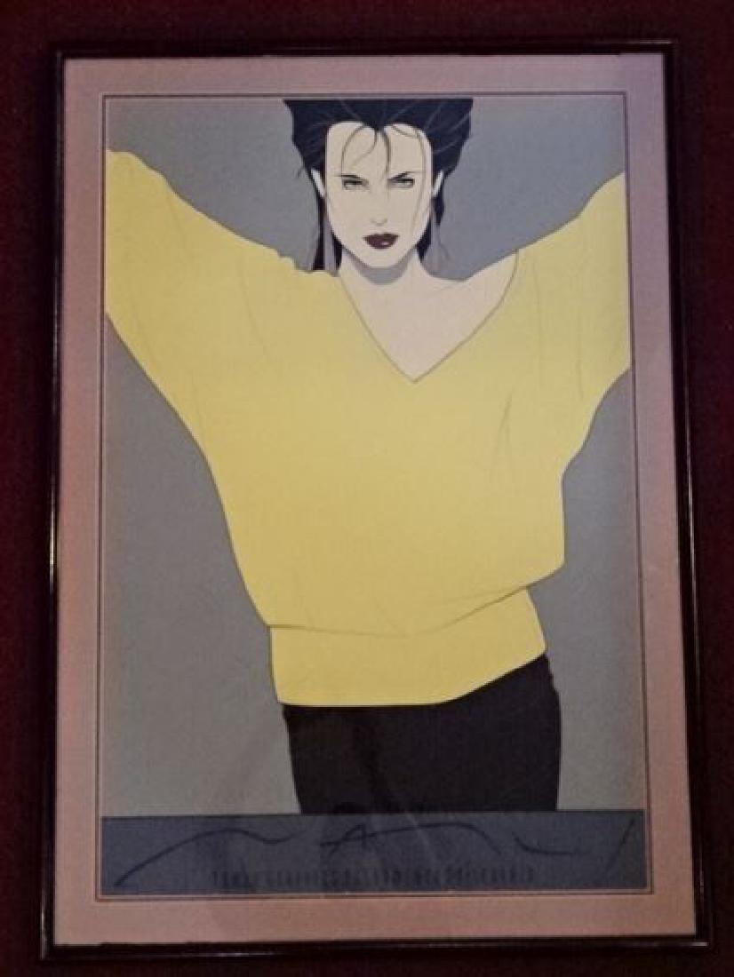 PATRICK NAGEL (1945-1984) COLOR LITHOGRAPH, WOMAN IN (1 of 4)