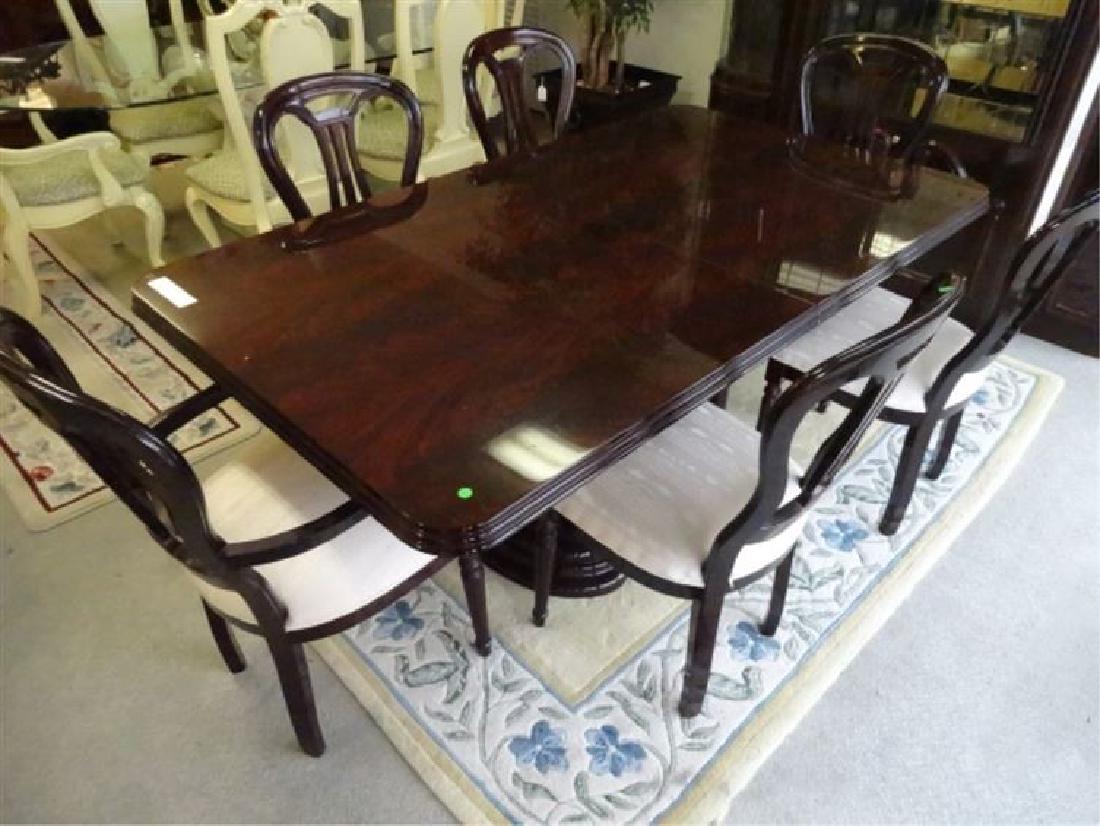 DUAL PEDESTAL DINING TABLE WITH 6 CHAIRS (2 ARMCHAIRS, (1 of 6)