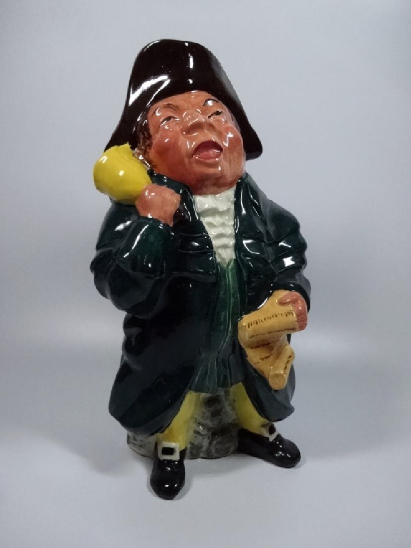 VINTAGE RIDGWAY STERLING POTTERY TOBY JUG, BELL RINGER: VINTAGE RIDGWAY STERLING POTTERY TOBY JUG, BELL RINGER IN GREEN COAT, LAWLEY ENGLAND, APPROX 9.25"H