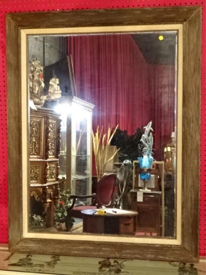 LARGE WOOD FRAME MIRROR, DRIFTWOOD FINISH, VERY GOOD (1 of 3)