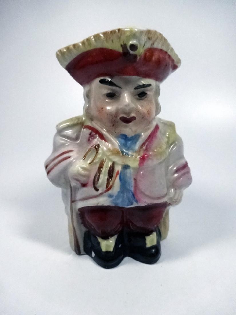 VINTAGE POTTERY TOBY JUG, STANDING MAN IN RED TRICORN, (1 of 7)