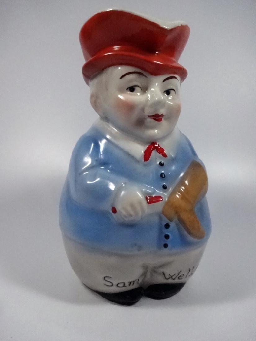 VINTAGE POTTERY CHARACTER PITCHER, SAM WELLER, MADE IN (1 of 7)