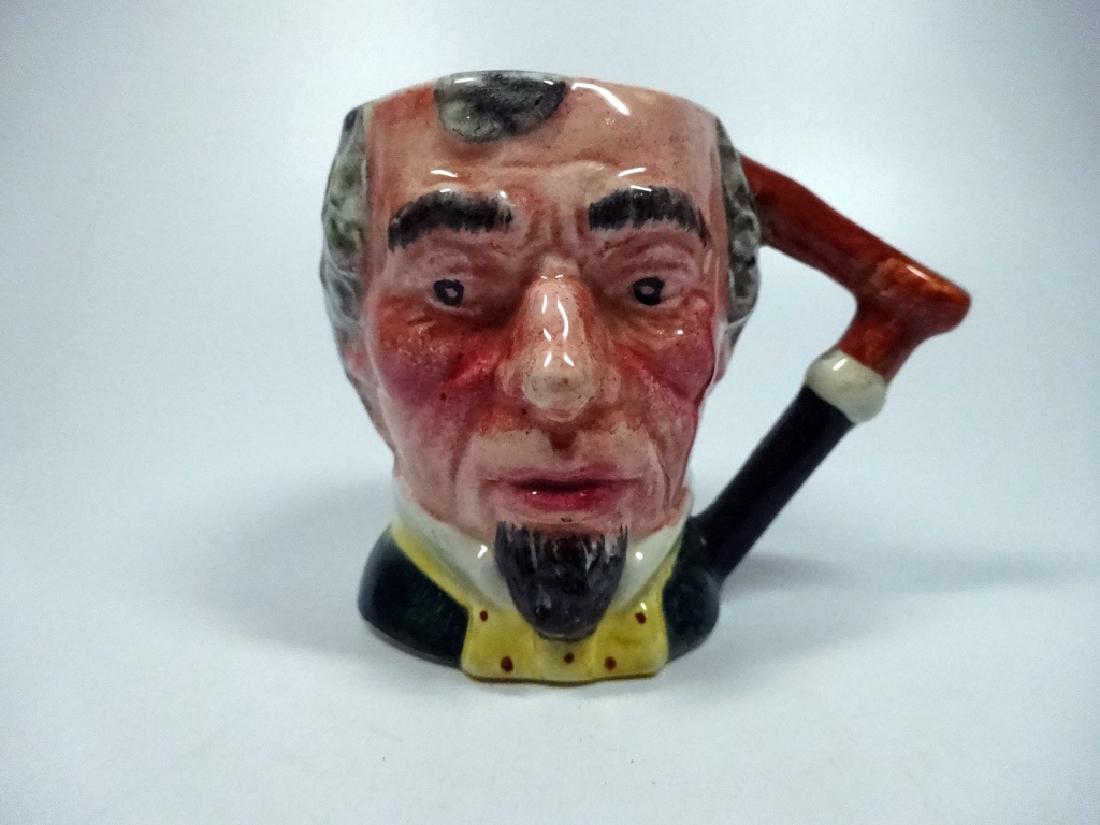 VINTAGE LANCASTERS LTD. POTTERY TOBY JUG, DISRAELI,: VINTAGE LANCASTERS LTD. POTTERY TOBY JUG, DISRAELI, HAND PAINTED, MADE IN HANLEY ENGLAND, APPROX 2.75"H
