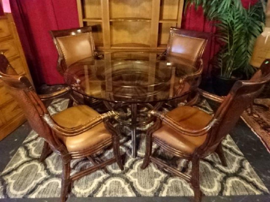 5 PC TOMMY BAHAMA STYLE DINING SET, BENTWOOD AND (1 of 9)
