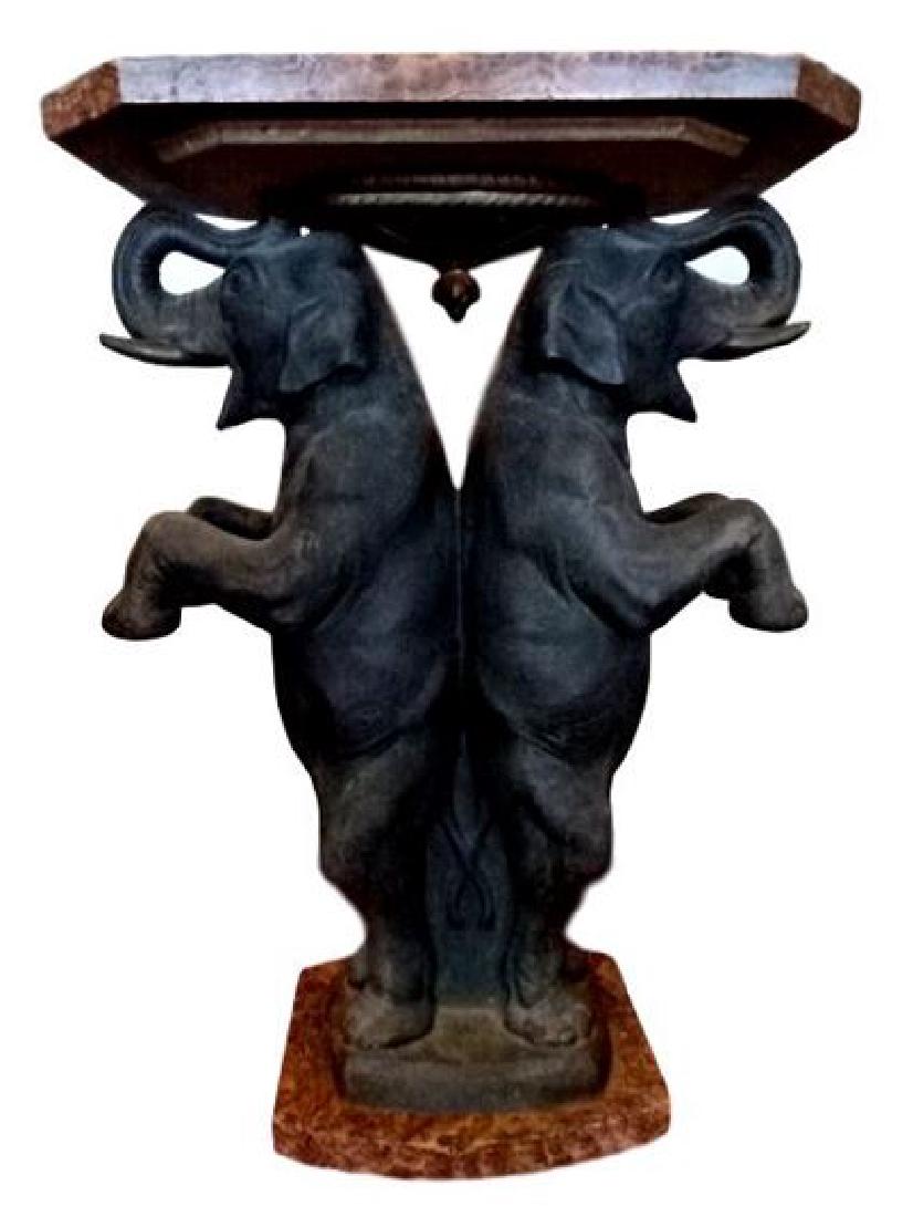 FRENCH ART DECO P. SEGA ELEPHANT SPELTER AND MARBLE (1 of 7)