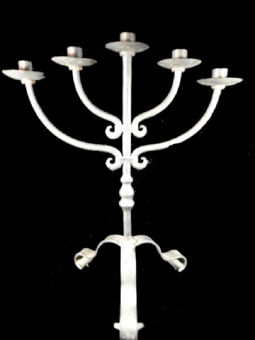 VINTAGE IRON CANDELABRA, 5 CANDLE HOLDERS, APPROX 20" X (1 of 4)