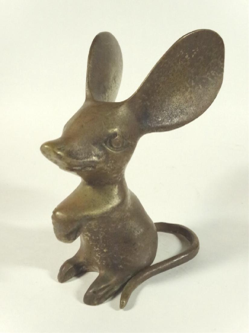 BRASS MOUSE FIGURE WITH LARGE EARS, LABELED, 6" X 5",: BRASS MOUSE FIGURE WITH LARGE EARS, LABELED, 6" X 5", SKU205.62