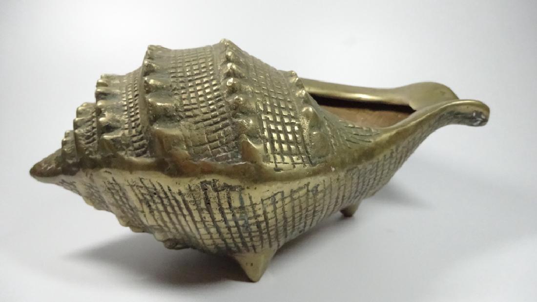 VINTAGE BRASS CONCH SHELL, APPROX 11"L X 5"H X 6.5"W (1 of 10)