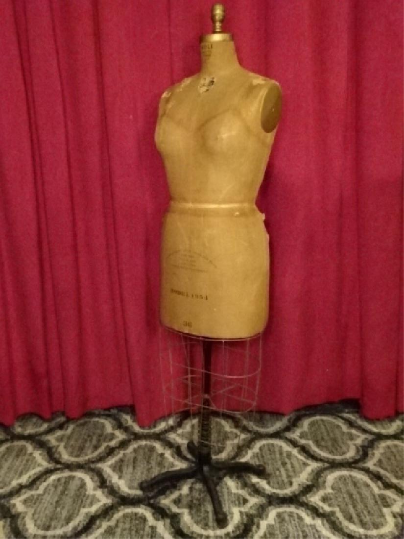 VINTAGE FABRIC WOLF MODEL FORM MANNEQUIN, ON METAL (1 of 9)