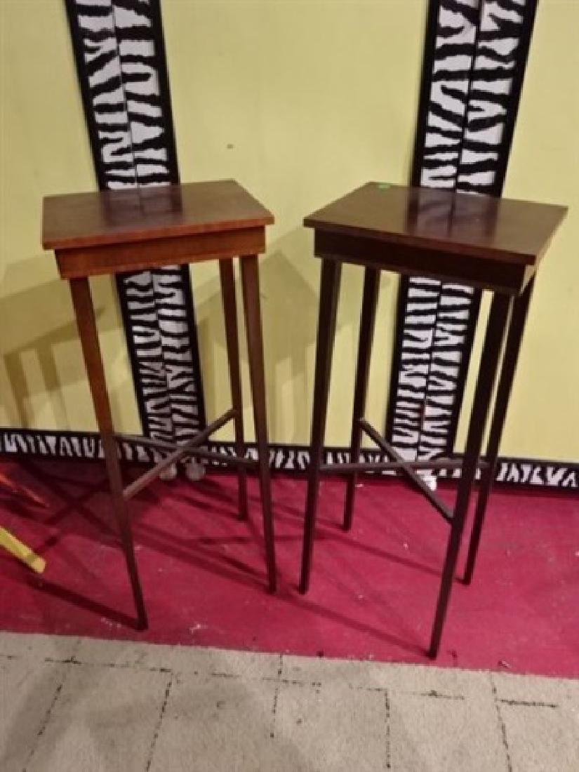 PAIR MAHOGANY SIDE TABLES / PEDESTALS, VERY GOOD (1 of 3)