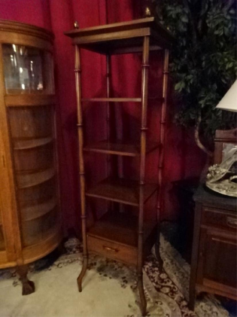 VINTAGE HOLLYWOOD REGENCY ETAGERE, FAUX BAMBOO WITH (1 of 5)