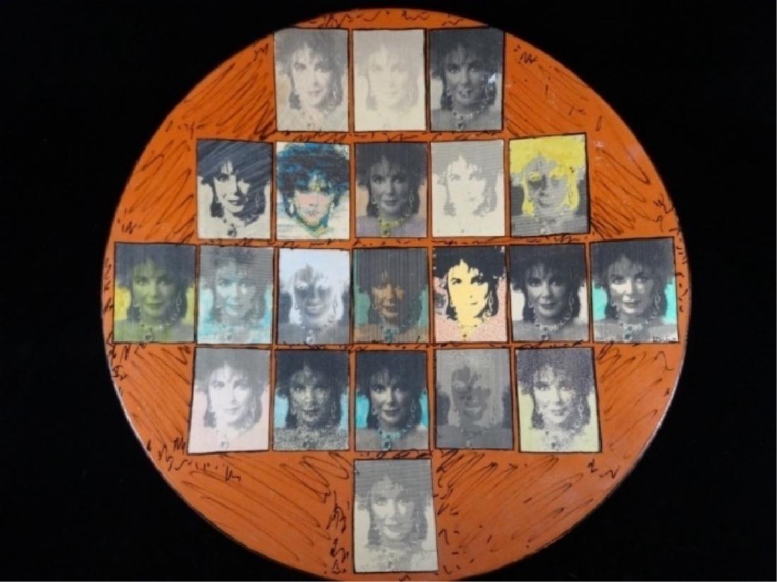 LARGE ART POTTERY PORCELAIN PLATTER, MIXED MEDIA WITH (1 of 5)