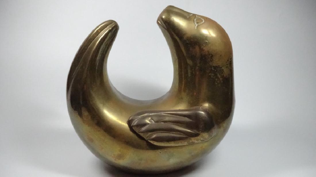 VINTAGE BRASS SEAL, APPROX 8" X 8" X 4.5" (1 of 5)