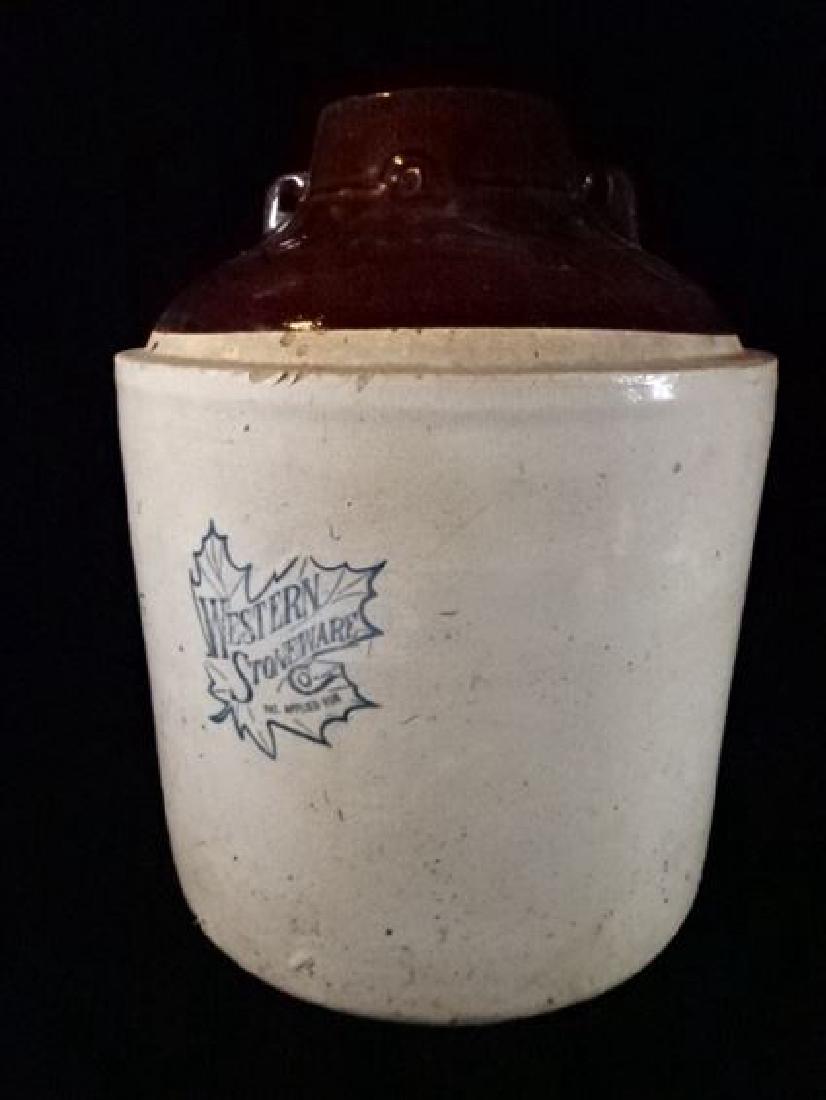 LARGE WESTERN STONEWARE JUG, MARKED, 15"H X 12"W, (1 of 4)