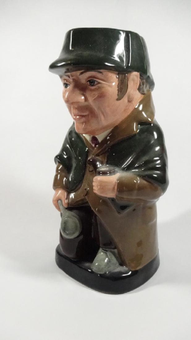 LARGE ROYAL DOULTON TOBY JUG, SHERLOCK HOLMES, D 6661,: LARGE ROYAL DOULTON TOBY JUG, SHERLOCK HOLMES, D 6661, COPYRIGHT 1980, ISSUED 1981-1991, MODELLED BY R. TEBBENOR, APPROX 9"H
