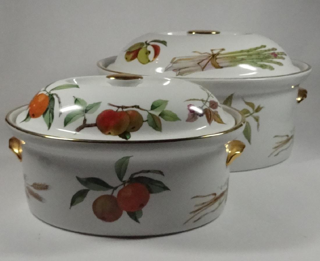 2 PC LARGE ROYAL WORCESTER EVESHAM OVAL BAKING DISHES (1 of 9)